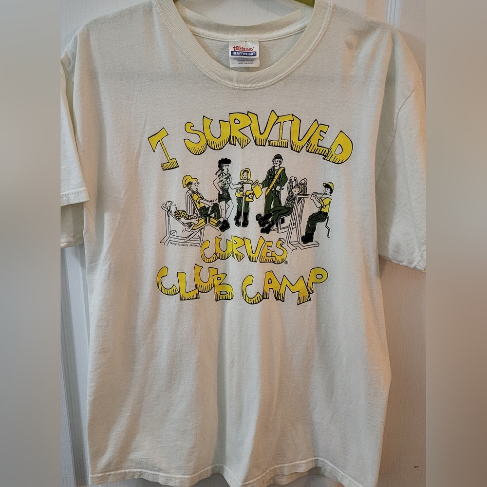 CURVES I Survived Curves Club Camp T-shirt Size L women